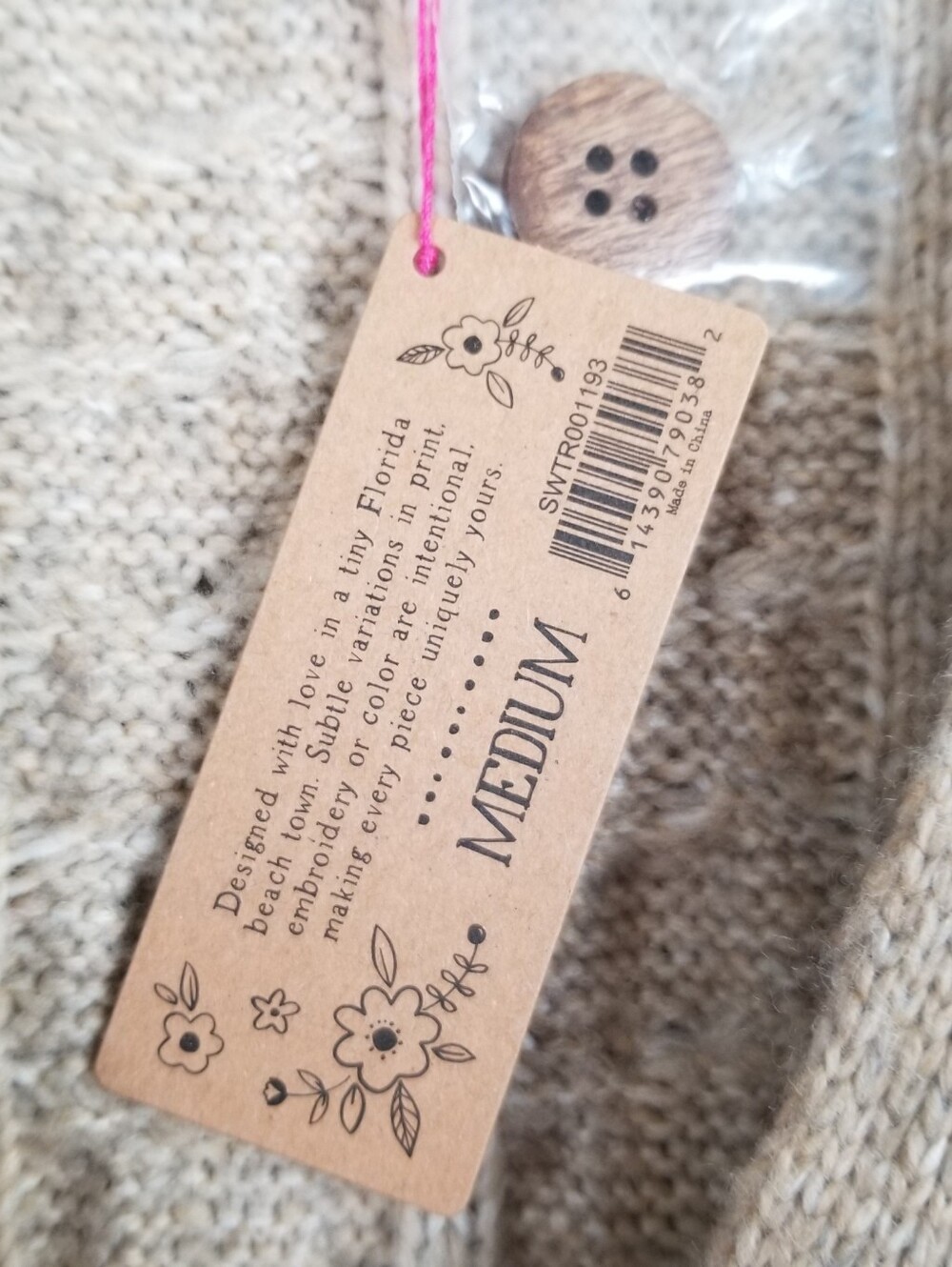 Natural Life Cardigan Sweater Size Medium NWT - Picture 7 of 7